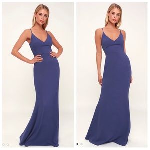 Lulus Infinite Glory Maxi Dress in Slate Blue
